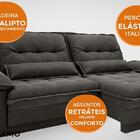 Sofá Bergamo 1,90m Retrátil E Reclinável Velosuede Cinza - Ne