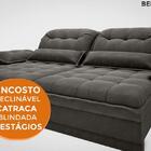 Sofá Bergamo 1,90m Retrátil E Reclinável Velosuede Cinza - Ne