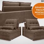 Sofá Bergamo 1,90m Retrátil E Reclinável Velosuede Marrom - N