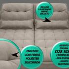 Sofá Bergamo 2,10m Assento Retrátil E Reclinável Velosuede Be