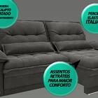 Sofá Bergamo 2,10m Assento Retrátil E Reclinável Velosuede Ci