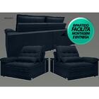 Sofá Bergamo 2,10m Assento Retrátil E Reclinável Velosuede Pe