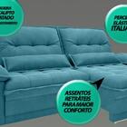 Sofá Bergamo 2,10m Assento Retrátil E Reclinável Velosuede Tu