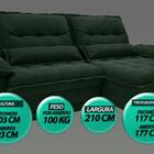 Sofá Bergamo 2,10m Assento Retrátil E Reclinável Velosuede Ve