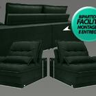 Sofá Bergamo 2,10m Assento Retrátil E Reclinável Velosuede Ve