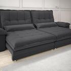 Sofá Bergamo 2,10m Retrátil E Reclinável Linho Soft Grafite -