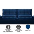 Sofá Bergamo 2,10m Retrátil E Reclinável Veludocristal Azul M