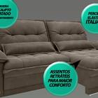 Sofá Bergamo 2,30m Assento Retrátil E Reclinável Velosuede Ma