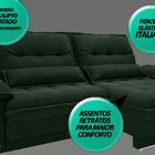 Sofá Bergamo 2,30m Assento Retrátil E Reclinável Velosuede Ve