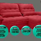 Sofá Bergamo 2,30m Assento Retrátil E Reclinável Velosuede Ve