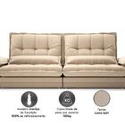 Sofá Bergamo 2,30m Retrátil E Reclinável Linho Soft Bege - Ne