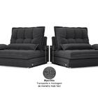 Sofá Bergamo 2,30m Retrátil E Reclinável Linho Soft Grafite -