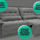 Sofá Bergamo 2,50m Assento Retrátil E Reclinável Velosuede Gr