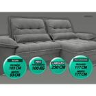 Sofá Bergamo 2,50m Assento Retrátil E Reclinável Velosuede Gr