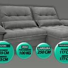 Sofá Bergamo 2,50m Assento Retrátil E Reclinável Velosuede Gr