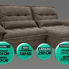 Sofá Bergamo 2,50m Assento Retrátil E Reclinável Velosuede Ma