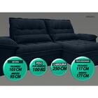 Sofá Bergamo 2,50m Assento Retrátil E Reclinável Velosuede Pe