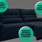 Sofá Bergamo 2,50m Assento Retrátil E Reclinável Velosuede Pe