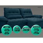 Sofá Bergamo 2,50m Assento Retrátil E Reclinável Velosuede Ro