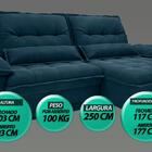 Sofá Bergamo 2,50m Assento Retrátil E Reclinável Velosuede Ro