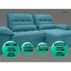 Sofá Bergamo 2,50m Assento Retrátil E Reclinável Velosuede Tu