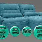 Sofá Bergamo 2,50m Assento Retrátil E Reclinável Velosuede Tu