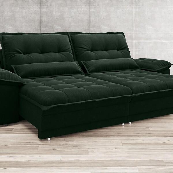 Sofá Bergamo 2,50m Assento Retrátil E Reclinável Velosuede Ve