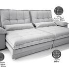 Sofá Bergamo 2,50m Retrátil E Reclinável Linho Soft Prata - N