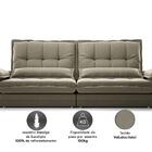 Sofá Bergamo 2,50m Retrátil E Reclinável Veludocristal Fendi