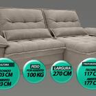 Sofá Bergamo 2,70m Assento Retrátil E Reclinável Velosuede Be