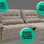 Sofá Bergamo 2,70m Assento Retrátil E Reclinável Velosuede Be