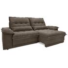 Sofá Bergamo 2,70m Assento Retrátil E Reclinável Velosuede Ma