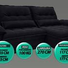 Sofá Bergamo 2,70m Assento Retrátil E Reclinável Velosuede Pr