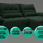 Sofá Bergamo 2,70m Assento Retrátil E Reclinável Velosuede Ve