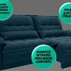 Sofá Bergamo 2,90m Assento Retrátil E Reclinável Velosuede Ro