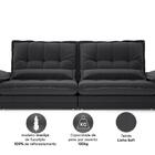 Sofá Bergamo 2,90m Retrátil E Reclinável Linho Soft Grafite -