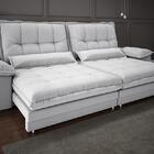 Sofá Bergamo 2,90m Retrátil E Reclinável Linho Soft Prata - N