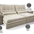 Sofá Bergamo 2,90m Retrátil E Reclinável Veludocristal Areia