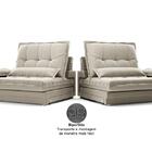 Sofá Bergamo 2,90m Retrátil E Reclinável Veludocristal Areia