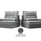 Sofá Bergamo 2,90m Retrátil E Reclinável Veludocristal Cinza