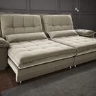 Sofá Bergamo 2,90m Retrátil E Reclinável Veludocristal Fendi