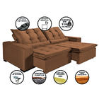 Sofá Berlim Retrátil E Reclinável 4 Lugares 1,70m Veludo Cast