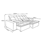 Sofá Berlim Retrátil E Reclinável 4 Lugares 2,40m Veludo Cast