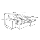 Sofá Berlim Retrátil E Reclinável 4 Lugares 2,80m Veludo Bege