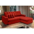 Sofá Berlin 2.65x2.10m Com Chaise Super Pillow Top - Vermelho