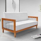 Sofá Bex 2 Lugares 160 Cm Linho Rústico Grigio Cinza Claro