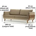 Sofá Blendi Ozki 200 Cm Madeira Eucalipto Cedro Tecido Compos