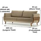 Sofá Blendi Ozki 220 Cm Madeira Eucalipto Cedro Tecido Compos