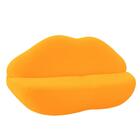 Sofá Boca Em Tecido Suede Laranja