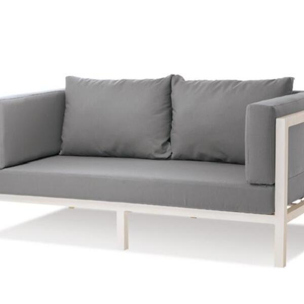 Sofá Bogarim 2 Lugares De Alumínio Para Jardim Área Externa